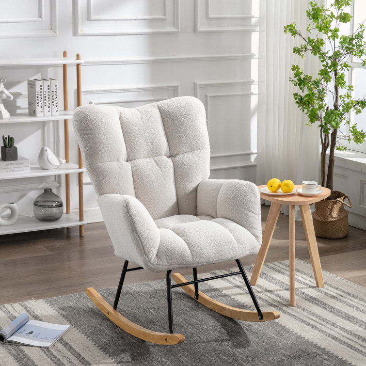 Light gray rocking online chair